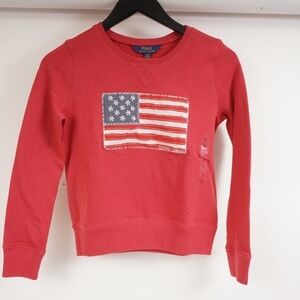 NWOT Polo Ralph Lauren Red American Flag‎ Long Sleeve Sweater